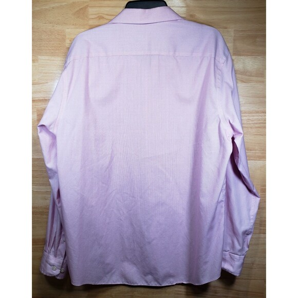 Egara Men’s XL Dress Shirt Pink Check Long Sleeve Non-Iron Cotton - Picture 5 of 7
